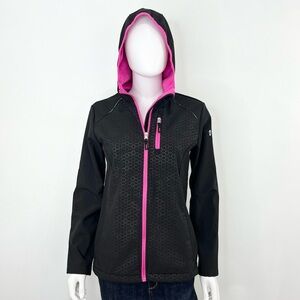 Free county black and hot pink jacket EUC